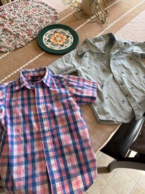 Carter's Plaid Short-Sleeve Button-Down Shirt & Long sleeve shirt